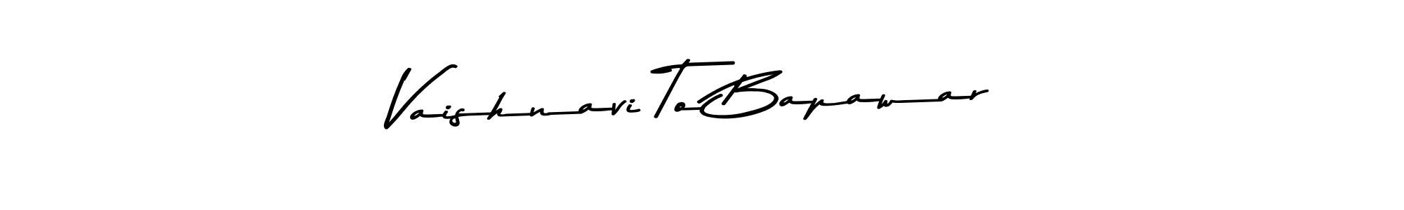 The best way (Asem Kandis PERSONAL USE) to make a short signature is to pick only two or three words in your name. The name Vaishnavi To Bapawar include a total of six letters. For converting this name. Vaishnavi To Bapawar signature style 9 images and pictures png