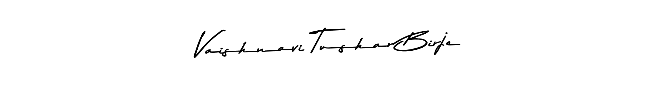 How to make Vaishnavi Tushar Birje name signature. Use Asem Kandis PERSONAL USE style for creating short signs online. This is the latest handwritten sign. Vaishnavi Tushar Birje signature style 9 images and pictures png