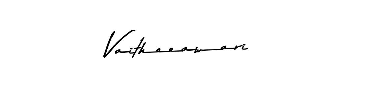 How to make Vaitheeawari name signature. Use Asem Kandis PERSONAL USE style for creating short signs online. This is the latest handwritten sign. Vaitheeawari signature style 9 images and pictures png