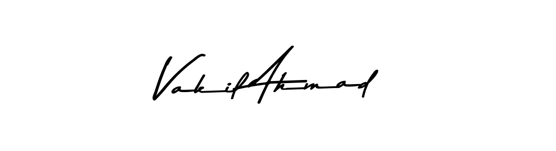 Design your own signature with our free online signature maker. With this signature software, you can create a handwritten (Asem Kandis PERSONAL USE) signature for name Vakil Ahmad. Vakil Ahmad signature style 9 images and pictures png