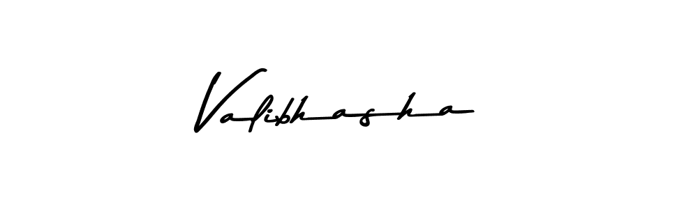 Design your own signature with our free online signature maker. With this signature software, you can create a handwritten (Asem Kandis PERSONAL USE) signature for name Valibhasha. Valibhasha signature style 9 images and pictures png