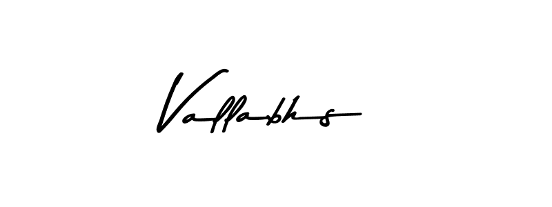 Create a beautiful signature design for name Vallabhs. With this signature (Asem Kandis PERSONAL USE) fonts, you can make a handwritten signature for free. Vallabhs signature style 9 images and pictures png