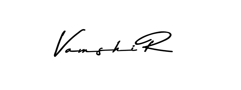 Make a beautiful signature design for name Vamshi R. With this signature (Asem Kandis PERSONAL USE) style, you can create a handwritten signature for free. Vamshi R signature style 9 images and pictures png