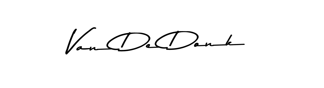 Create a beautiful signature design for name Van De Donk. With this signature (Asem Kandis PERSONAL USE) fonts, you can make a handwritten signature for free. Van De Donk signature style 9 images and pictures png