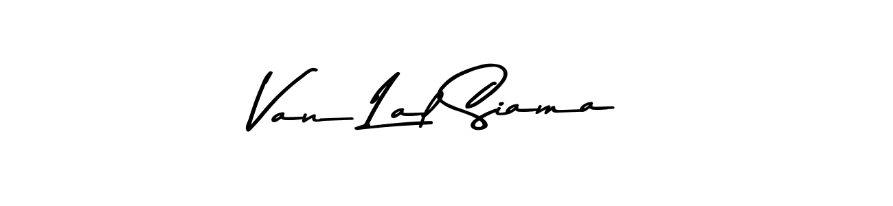 How to make Van Lal Siama name signature. Use Asem Kandis PERSONAL USE style for creating short signs online. This is the latest handwritten sign. Van Lal Siama signature style 9 images and pictures png