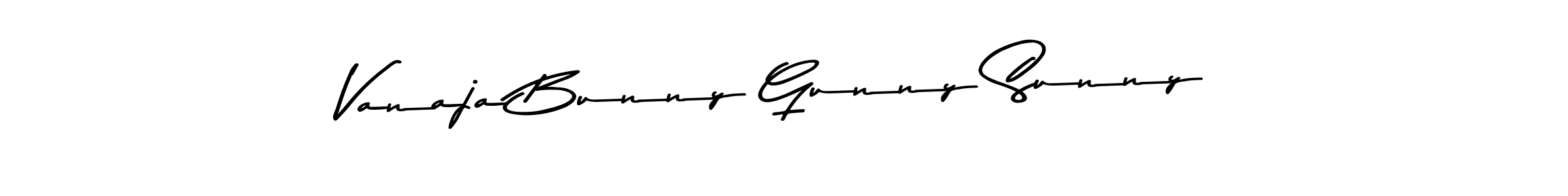 Create a beautiful signature design for name Vanaja Bunny Gunny Sunny. With this signature (Asem Kandis PERSONAL USE) fonts, you can make a handwritten signature for free. Vanaja Bunny Gunny Sunny signature style 9 images and pictures png