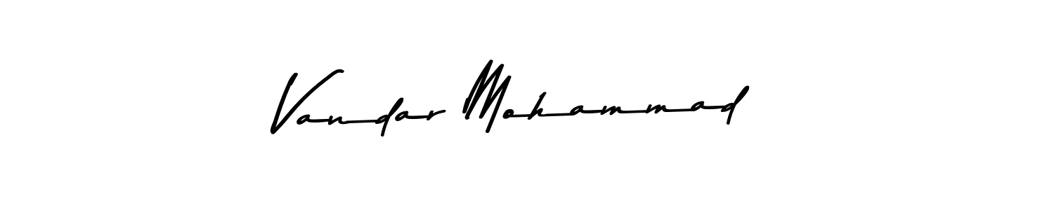 The best way (Asem Kandis PERSONAL USE) to make a short signature is to pick only two or three words in your name. The name Vandar Mohammad include a total of six letters. For converting this name. Vandar Mohammad signature style 9 images and pictures png