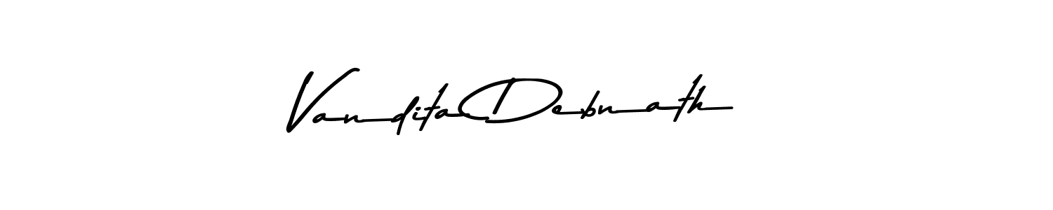 How to make Vandita Debnath name signature. Use Asem Kandis PERSONAL USE style for creating short signs online. This is the latest handwritten sign. Vandita Debnath signature style 9 images and pictures png