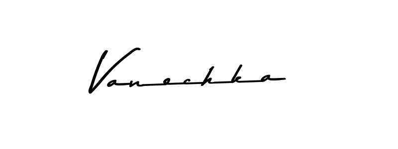 How to make Vanechka name signature. Use Asem Kandis PERSONAL USE style for creating short signs online. This is the latest handwritten sign. Vanechka signature style 9 images and pictures png