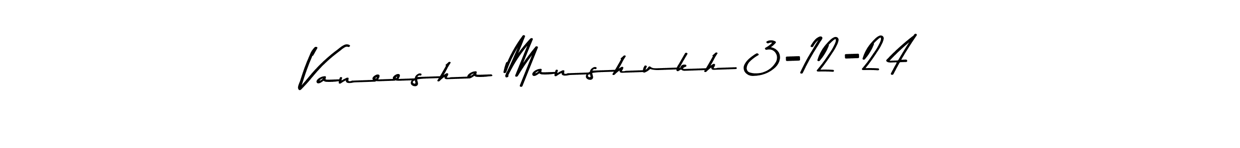 Use a signature maker to create a handwritten signature online. With this signature software, you can design (Asem Kandis PERSONAL USE) your own signature for name Vaneesha Manshukh 3-12-24. Vaneesha Manshukh 3-12-24 signature style 9 images and pictures png