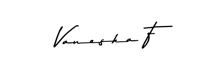 Make a beautiful signature design for name Vanesha F. With this signature (Asem Kandis PERSONAL USE) style, you can create a handwritten signature for free. Vanesha F signature style 9 images and pictures png