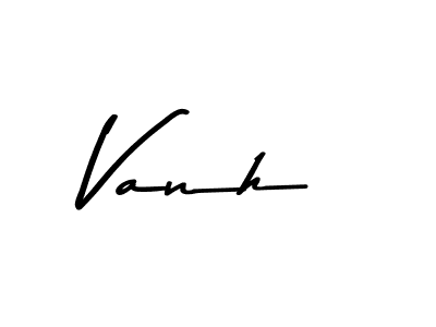 How to make Vanh name signature. Use Asem Kandis PERSONAL USE style for creating short signs online. This is the latest handwritten sign. Vanh signature style 9 images and pictures png