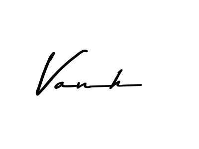 How to make Vanh name signature. Use Asem Kandis PERSONAL USE style for creating short signs online. This is the latest handwritten sign. Vanh signature style 9 images and pictures png