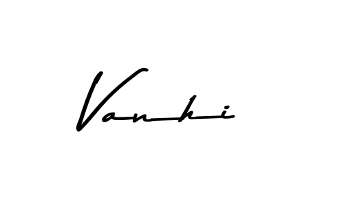 Make a beautiful signature design for name Vanhi. With this signature (Asem Kandis PERSONAL USE) style, you can create a handwritten signature for free. Vanhi signature style 9 images and pictures png