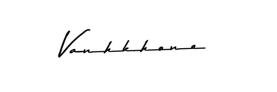 How to make Vanhkhone name signature. Use Asem Kandis PERSONAL USE style for creating short signs online. This is the latest handwritten sign. Vanhkhone signature style 9 images and pictures png