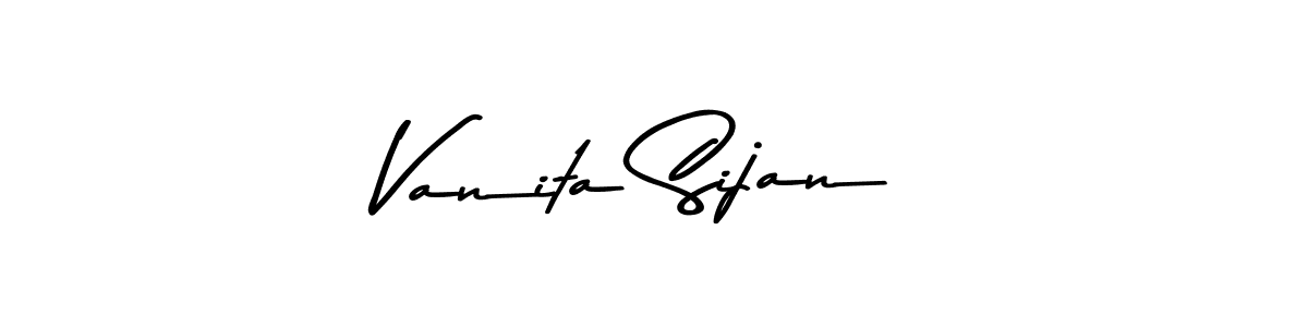 Create a beautiful signature design for name Vanita Sijan. With this signature (Asem Kandis PERSONAL USE) fonts, you can make a handwritten signature for free. Vanita Sijan signature style 9 images and pictures png