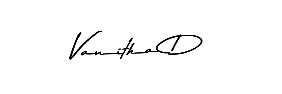 Use a signature maker to create a handwritten signature online. With this signature software, you can design (Asem Kandis PERSONAL USE) your own signature for name Vanitha D. Vanitha D signature style 9 images and pictures png