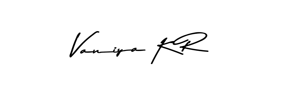 How to make Vaniya K R name signature. Use Asem Kandis PERSONAL USE style for creating short signs online. This is the latest handwritten sign. Vaniya K R signature style 9 images and pictures png