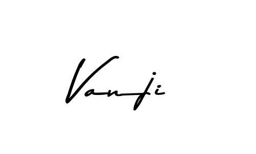 Make a beautiful signature design for name Vanji. With this signature (Asem Kandis PERSONAL USE) style, you can create a handwritten signature for free. Vanji signature style 9 images and pictures png