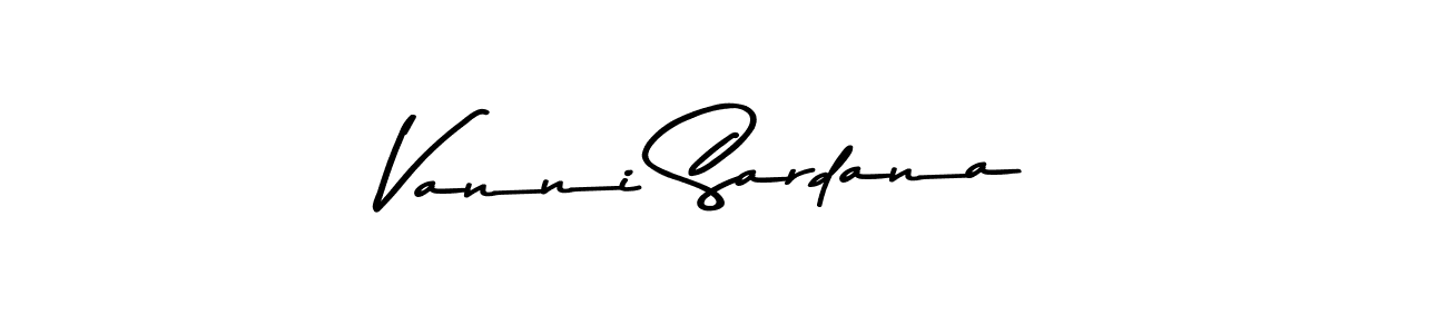 How to make Vanni Sardana name signature. Use Asem Kandis PERSONAL USE style for creating short signs online. This is the latest handwritten sign. Vanni Sardana signature style 9 images and pictures png