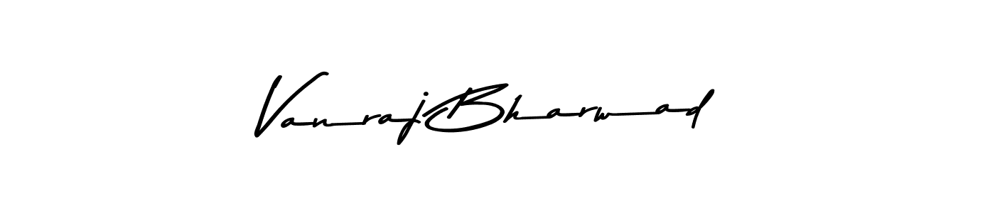 Create a beautiful signature design for name Vanraj Bharwad. With this signature (Asem Kandis PERSONAL USE) fonts, you can make a handwritten signature for free. Vanraj Bharwad signature style 9 images and pictures png