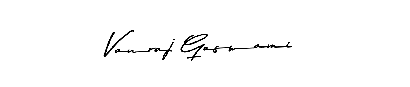 Make a beautiful signature design for name Vanraj Goswami. With this signature (Asem Kandis PERSONAL USE) style, you can create a handwritten signature for free. Vanraj Goswami signature style 9 images and pictures png