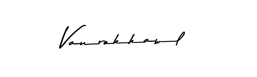 Create a beautiful signature design for name Vanrokhawl. With this signature (Asem Kandis PERSONAL USE) fonts, you can make a handwritten signature for free. Vanrokhawl signature style 9 images and pictures png