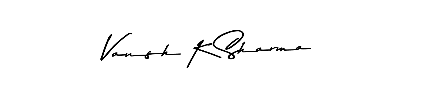 You should practise on your own different ways (Asem Kandis PERSONAL USE) to write your name (Vansh K Sharma) in signature. don't let someone else do it for you. Vansh K Sharma signature style 9 images and pictures png