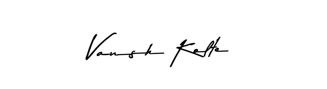 Design your own signature with our free online signature maker. With this signature software, you can create a handwritten (Asem Kandis PERSONAL USE) signature for name Vansh Kolte. Vansh Kolte signature style 9 images and pictures png