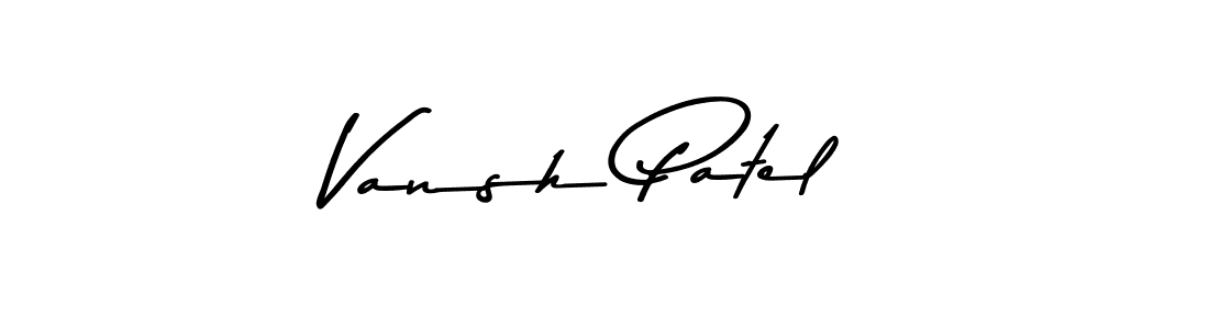 Create a beautiful signature design for name Vansh Patel. With this signature (Asem Kandis PERSONAL USE) fonts, you can make a handwritten signature for free. Vansh Patel signature style 9 images and pictures png