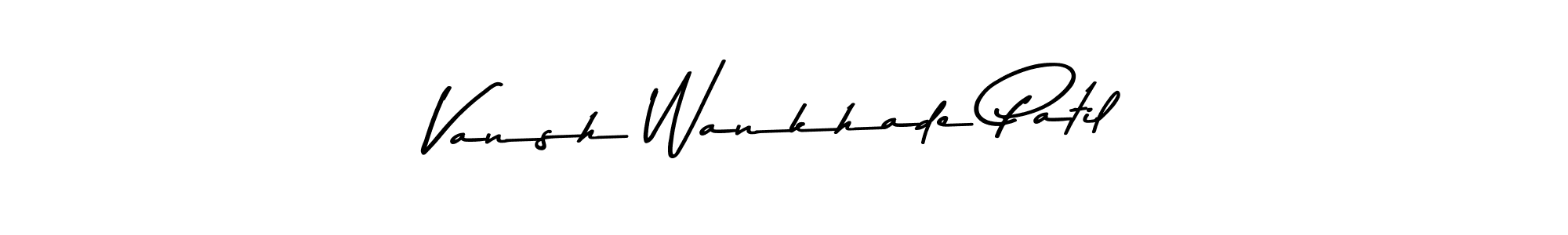 The best way (Asem Kandis PERSONAL USE) to make a short signature is to pick only two or three words in your name. The name Vansh Wankhade Patil include a total of six letters. For converting this name. Vansh Wankhade Patil signature style 9 images and pictures png
