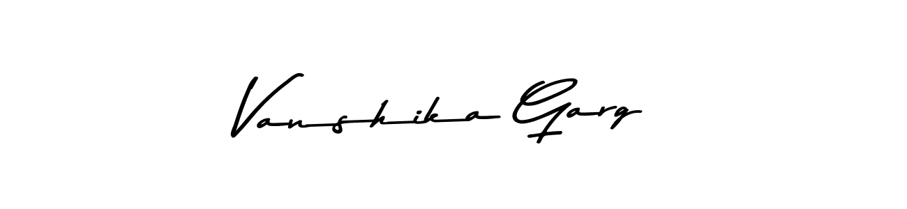 How to make Vanshika Garg name signature. Use Asem Kandis PERSONAL USE style for creating short signs online. This is the latest handwritten sign. Vanshika Garg signature style 9 images and pictures png