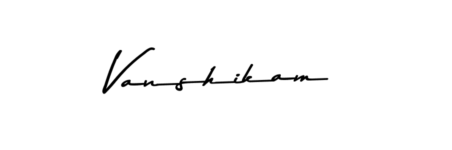Make a beautiful signature design for name Vanshikam. With this signature (Asem Kandis PERSONAL USE) style, you can create a handwritten signature for free. Vanshikam signature style 9 images and pictures png