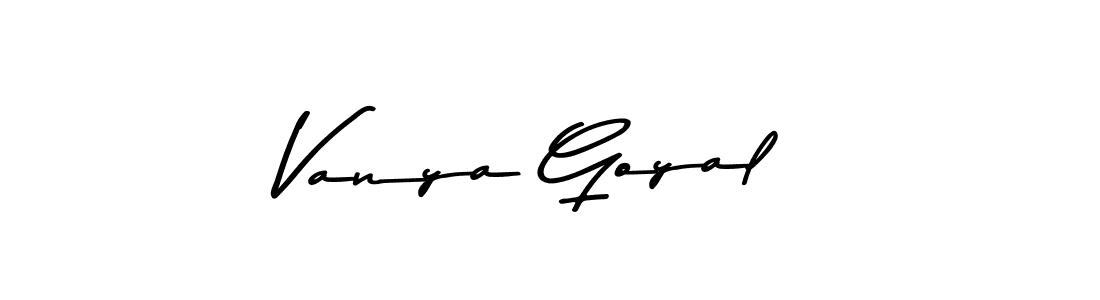 How to make Vanya Goyal name signature. Use Asem Kandis PERSONAL USE style for creating short signs online. This is the latest handwritten sign. Vanya Goyal signature style 9 images and pictures png