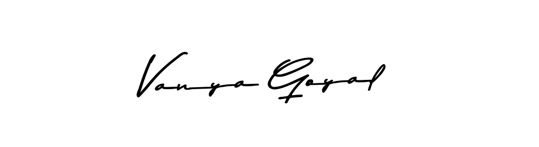 How to make Vanya Goyal name signature. Use Asem Kandis PERSONAL USE style for creating short signs online. This is the latest handwritten sign. Vanya Goyal signature style 9 images and pictures png