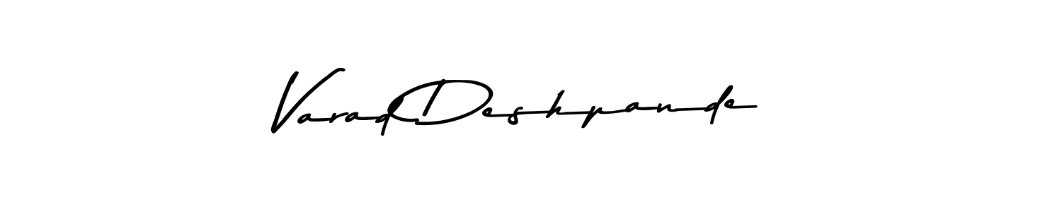 How to make Varad Deshpande name signature. Use Asem Kandis PERSONAL USE style for creating short signs online. This is the latest handwritten sign. Varad Deshpande signature style 9 images and pictures png
