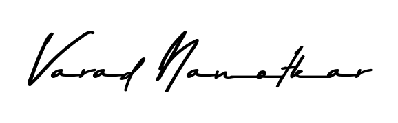 Get an exclusive digital autograph for Varad Nanotkar. The Asem Kandis PERSONAL USE typeface captures the charm of real penmanship on paper. Varad Nanotkar signature style 9 images and pictures png