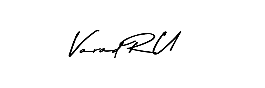 How to make Varad R U name signature. Use Asem Kandis PERSONAL USE style for creating short signs online. This is the latest handwritten sign. Varad R U signature style 9 images and pictures png