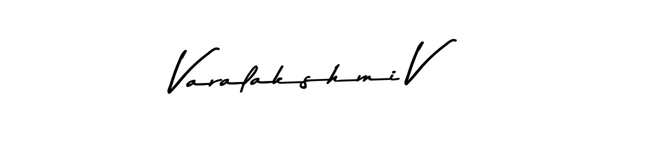 Design your own signature with our free online signature maker. With this signature software, you can create a handwritten (Asem Kandis PERSONAL USE) signature for name Varalakshmi V. Varalakshmi V signature style 9 images and pictures png