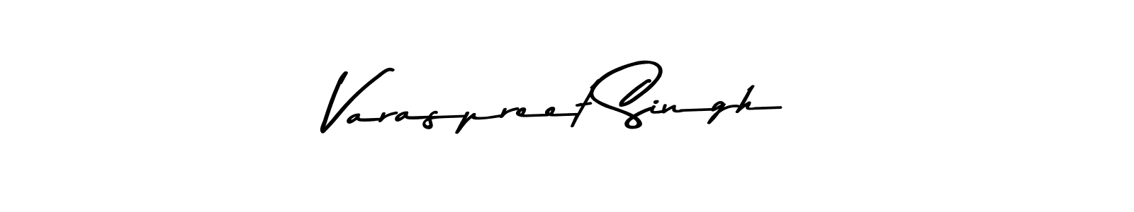 Create a beautiful signature design for name Varaspreet Singh. With this signature (Asem Kandis PERSONAL USE) fonts, you can make a handwritten signature for free. Varaspreet Singh signature style 9 images and pictures png