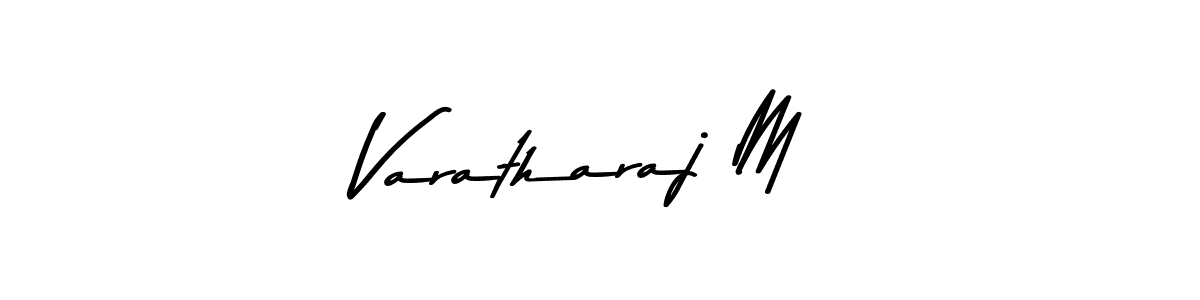 Create a beautiful signature design for name Varatharaj M. With this signature (Asem Kandis PERSONAL USE) fonts, you can make a handwritten signature for free. Varatharaj M signature style 9 images and pictures png