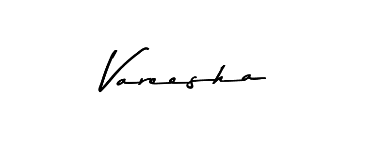 How to make Vareesha name signature. Use Asem Kandis PERSONAL USE style for creating short signs online. This is the latest handwritten sign. Vareesha signature style 9 images and pictures png