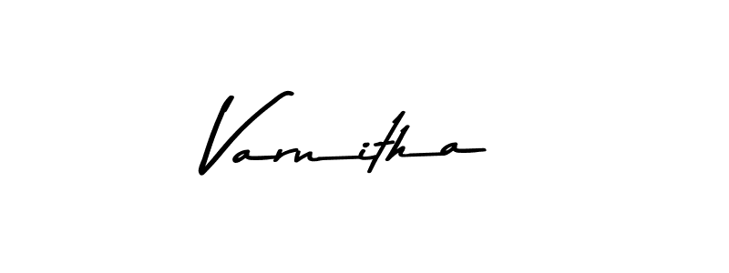 Create a beautiful signature design for name Varnitha. With this signature (Asem Kandis PERSONAL USE) fonts, you can make a handwritten signature for free. Varnitha signature style 9 images and pictures png