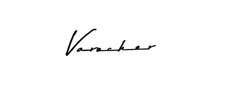 How to make Varocher name signature. Use Asem Kandis PERSONAL USE style for creating short signs online. This is the latest handwritten sign. Varocher signature style 9 images and pictures png