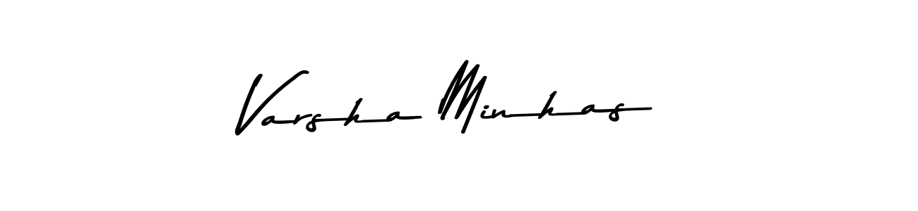 Make a beautiful signature design for name Varsha Minhas. With this signature (Asem Kandis PERSONAL USE) style, you can create a handwritten signature for free. Varsha Minhas signature style 9 images and pictures png
