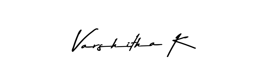 The best way (Asem Kandis PERSONAL USE) to make a short signature is to pick only two or three words in your name. The name Varshitha K include a total of six letters. For converting this name. Varshitha K signature style 9 images and pictures png