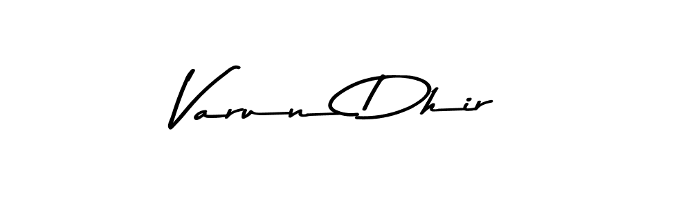 How to make Varun Dhir name signature. Use Asem Kandis PERSONAL USE style for creating short signs online. This is the latest handwritten sign. Varun Dhir signature style 9 images and pictures png