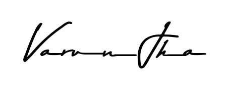 Get an exclusive digital autograph for Varun Jha. The Asem Kandis PERSONAL USE typeface captures the charm of real penmanship on paper. Varun Jha signature style 9 images and pictures png