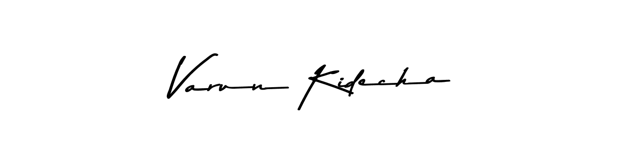 How to make Varun Kidecha name signature. Use Asem Kandis PERSONAL USE style for creating short signs online. This is the latest handwritten sign. Varun Kidecha signature style 9 images and pictures png