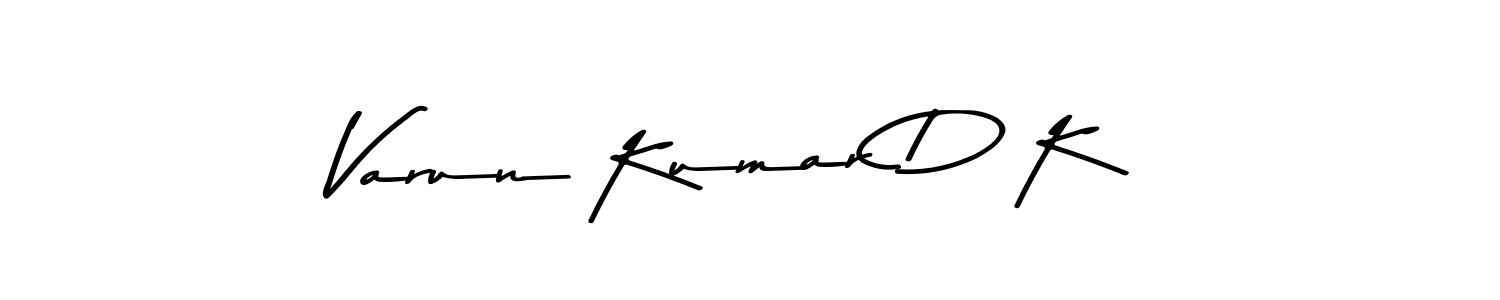 Make a beautiful signature design for name Varun Kumar D K. With this signature (Asem Kandis PERSONAL USE) style, you can create a handwritten signature for free. Varun Kumar D K signature style 9 images and pictures png